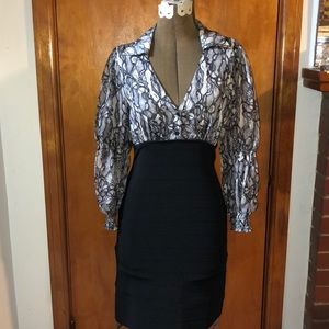 Bebe poet sleeve banded dress